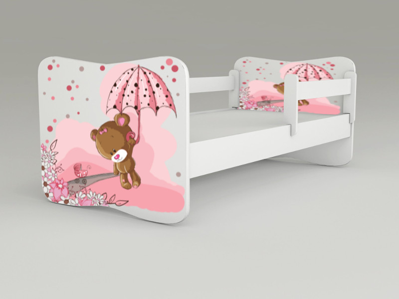 Detská posteľ s odnímateľnými zábranami Girl Teddy